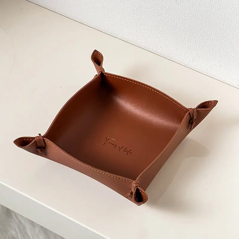 Luxury Leather Storage Tray – Modern Minimalist Desk & Vanity Organiser - view 13