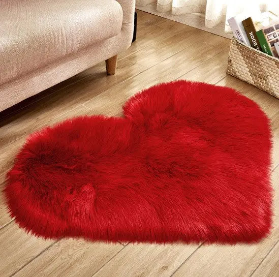 Plush Heart-Shaped Fluffy Rug - Soft Non-Slip Mat for Bedroom, Sofa & Living Room - view 11