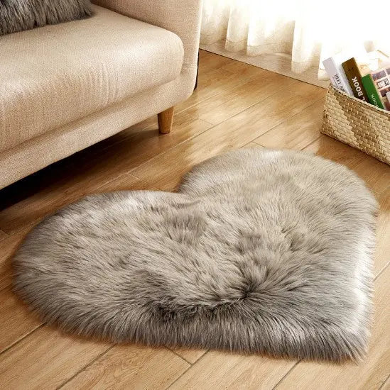 Plush Heart-Shaped Fluffy Rug - Soft Non-Slip Mat for Bedroom, Sofa & Living Room - view 16