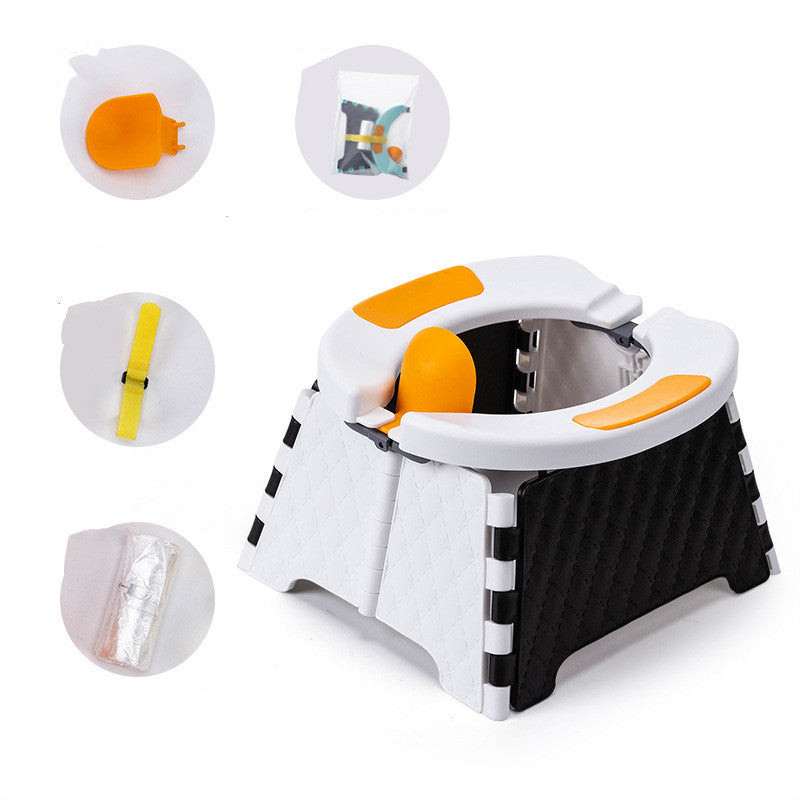 Portable toddler potty seat available in Blue, Grey, Orange, and White