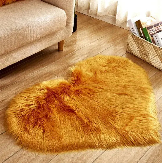 Plush Heart-Shaped Fluffy Rug - Soft Non-Slip Mat for Bedroom, Sofa & Living Room - view 15
