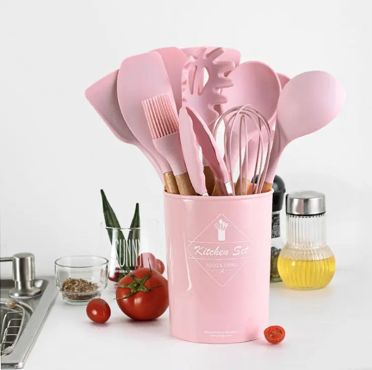 Silicone & Wood Handle Kitchen Utensil Set – Heat-Resistant Cooking Tools - view 14