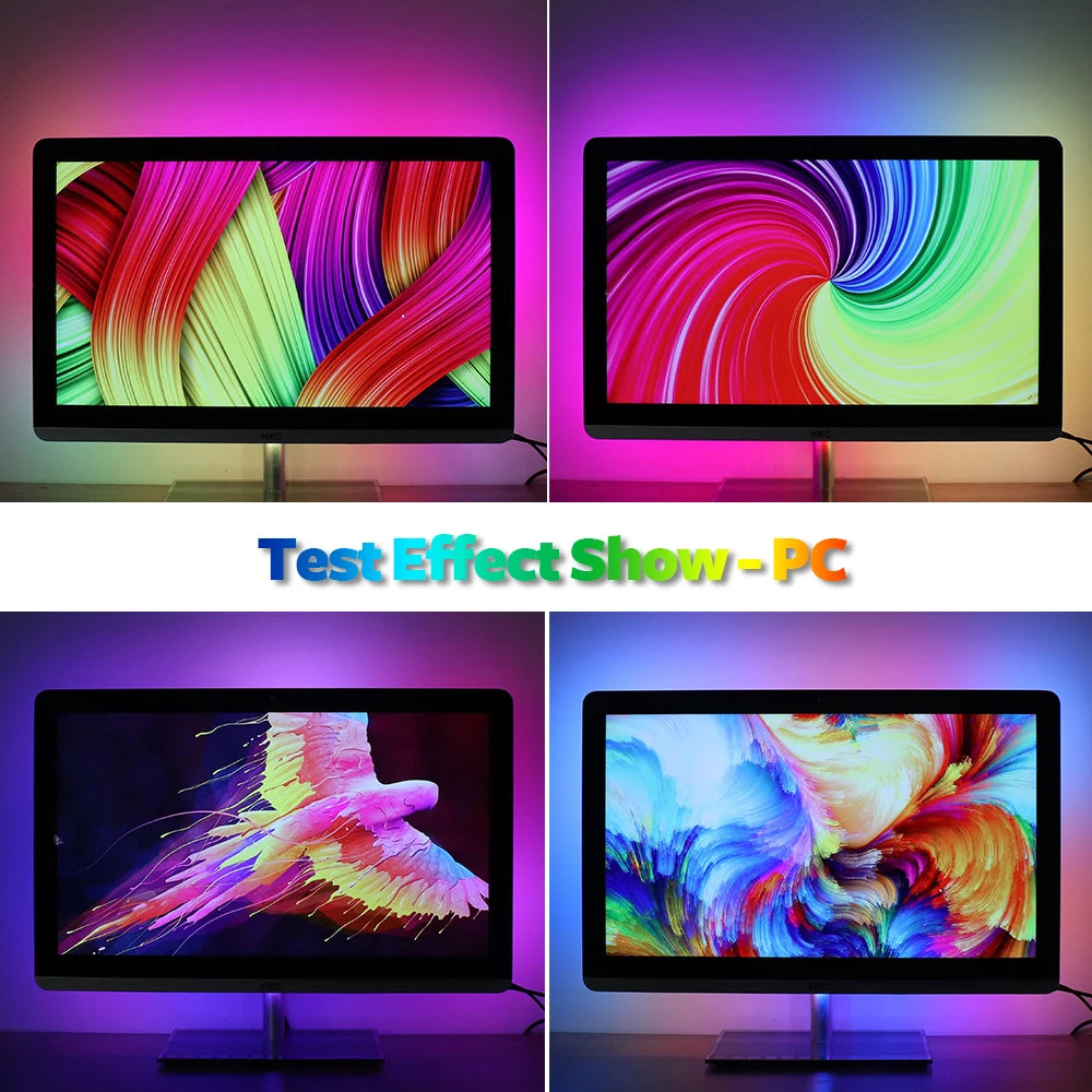 DIY Ambient TV PC Dream Screen USB LED Strip HDTV Computer Monitor Backlight Addressable WS2812B LED Strip 1/2/3/4/5M Full Set