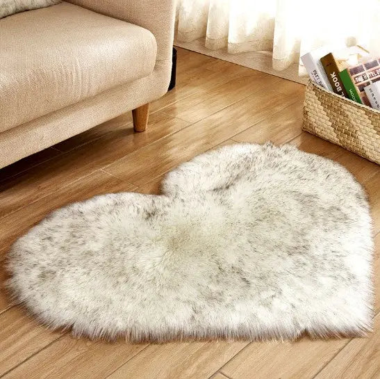 Plush Heart-Shaped Fluffy Rug - Soft Non-Slip Mat for Bedroom, Sofa & Living Room - view 14