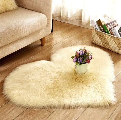 Plush Heart-Shaped Fluffy Rug - Soft Non-Slip Mat for Bedroom, Sofa & Living Room - view 6