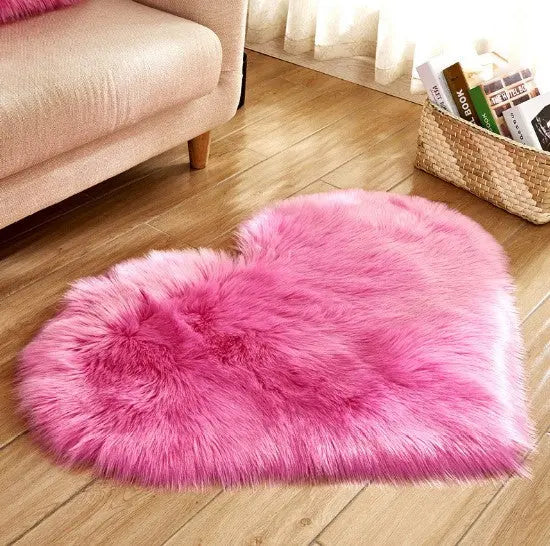 Plush Heart-Shaped Fluffy Rug - Soft Non-Slip Mat for Bedroom, Sofa & Living Room - view 12