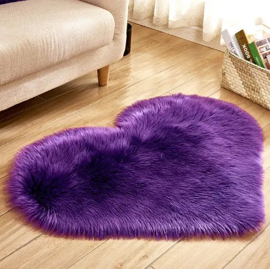 Plush Heart-Shaped Fluffy Rug - Soft Non-Slip Mat for Bedroom, Sofa & Living Room - view 13