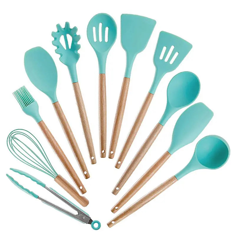 Silicone & Wood Handle Kitchen Utensil Set – Heat-Resistant Cooking Tools - view 13