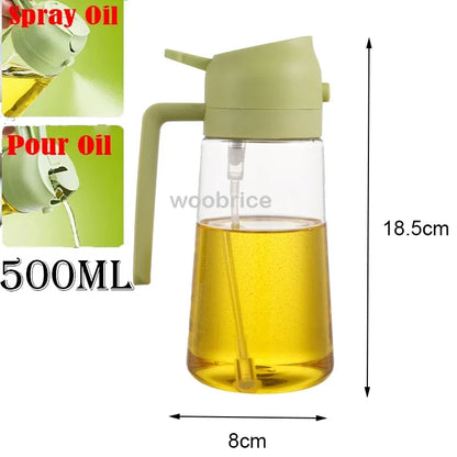 2 in 1 Oil Pour Spray Press-Type Oil Spray Bottle 500ML Kitchen Cooking Oil Sprayer Outdoor Barbecue Spray Bottle Vinegar Sauce