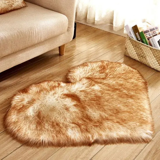 Plush Heart-Shaped Fluffy Rug - Soft Non-Slip Mat for Bedroom, Sofa & Living Room - view 9