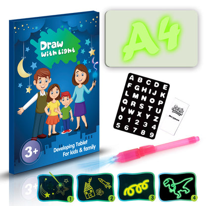 Available sizes and styles of the magic glow drawing board