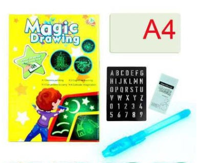 Kids educational glow drawing board gift set