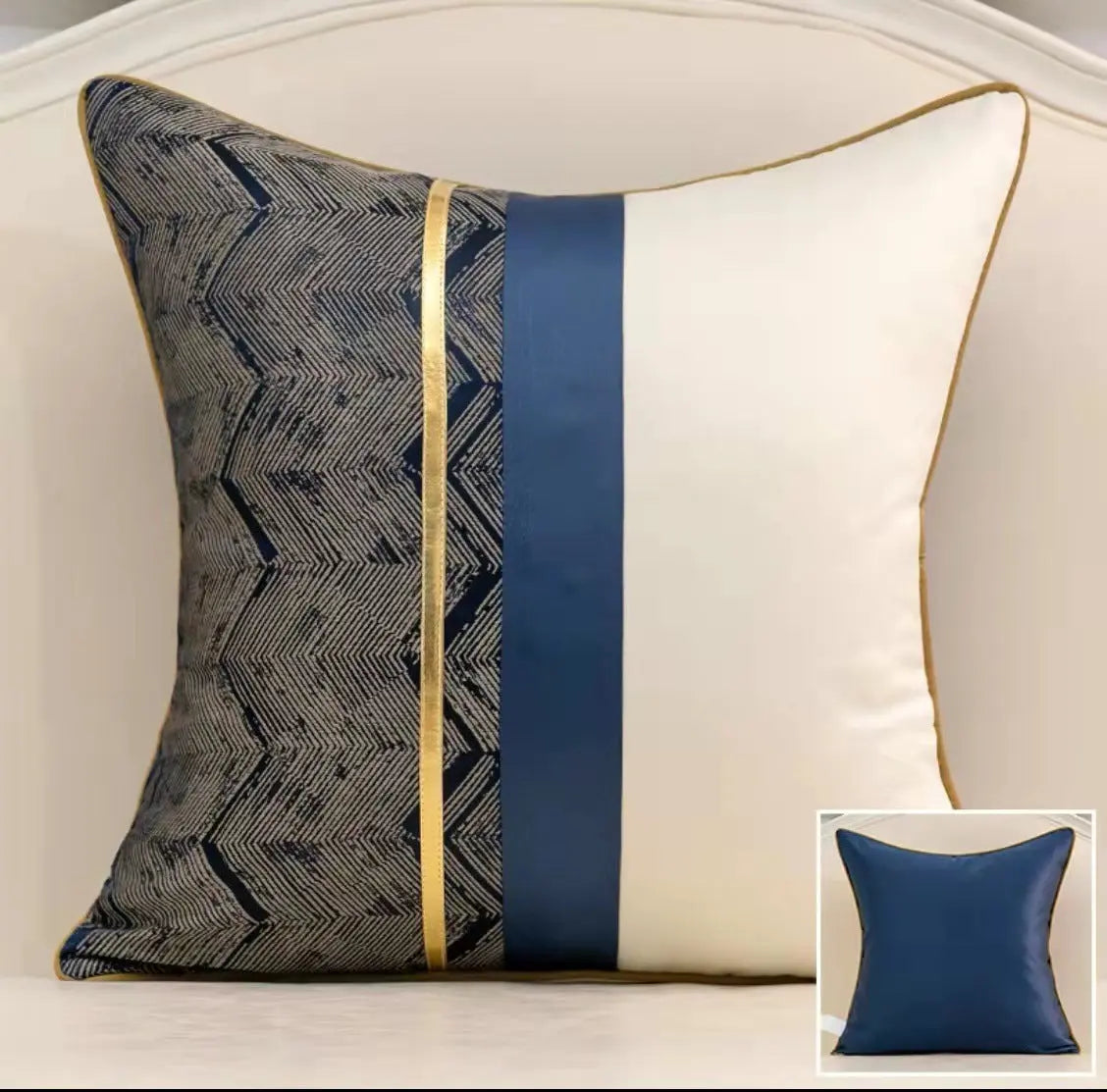 Satin Splicing Cushion Cover – Decorative Pillow Case for Bedroom & Living Room - view 9