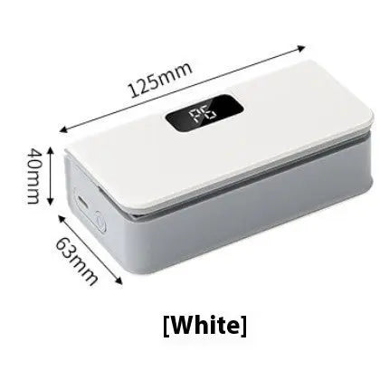 Portable bag sealer in blue color on a plain background