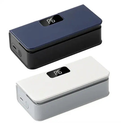 Portable bag sealer in white color on a plain background