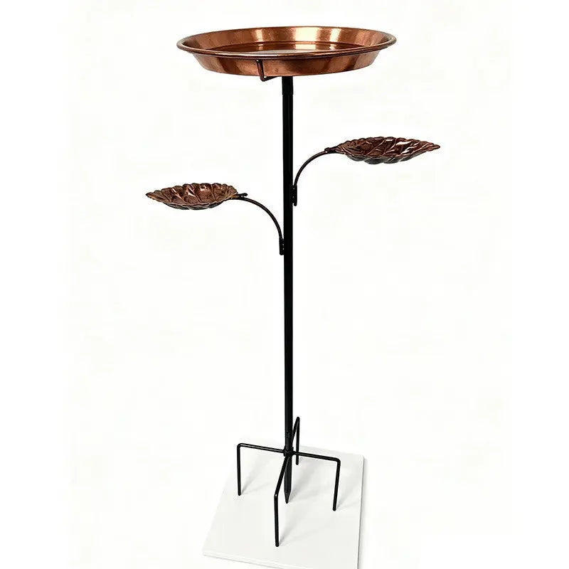 Close-up of the metal geometric bird feeder design