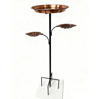 Close-up of the metal geometric bird feeder design