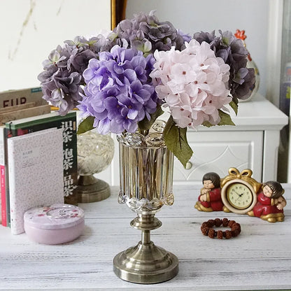 1 Bundle Silk Hydrangea Autumn Vase for Home Decor Valentine'S Day Wedding Bridal Bouquet Wall Setting Artificial Flowers Cheap