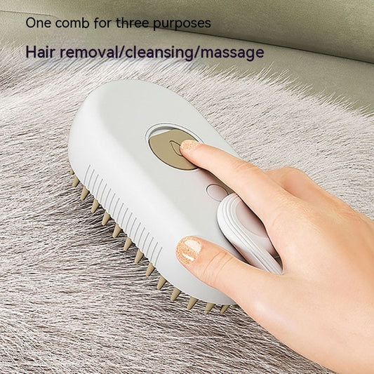 Steam pet grooming brush shown in light purple, milk brown, milk coffee, porcelain white and purple
