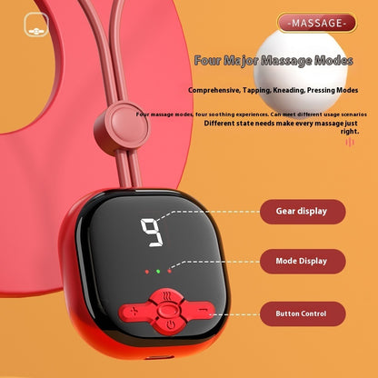 EMS neck massager product dimensions and included accessories