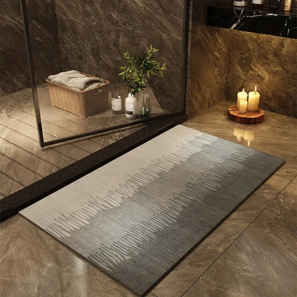 Close-up of the diatomaceous earth bathroom mat surface texture
