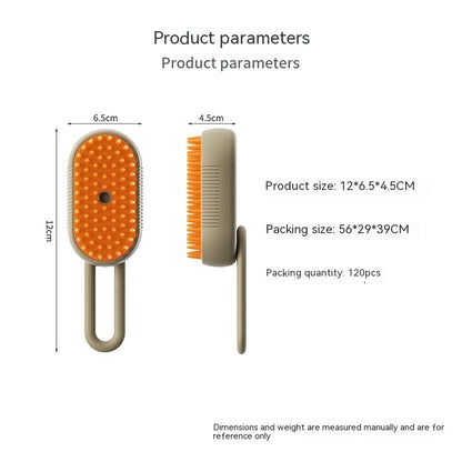 Close-up of soft silicone bristles on an electric pet grooming brush