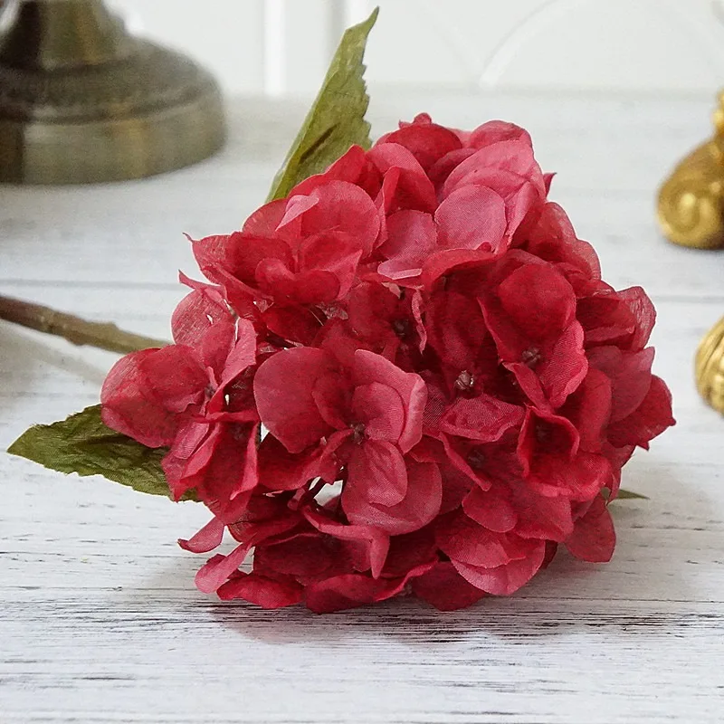 1 Bundle Silk Hydrangea Autumn Vase for Home Decor Valentine'S Day Wedding Bridal Bouquet Wall Setting Artificial Flowers Cheap
