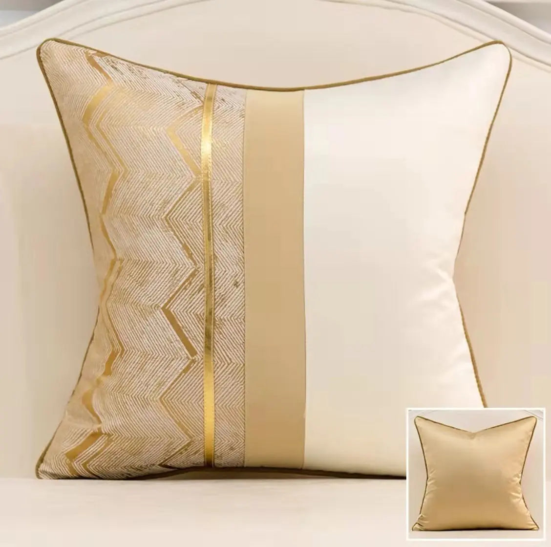 Satin Splicing Cushion Cover – Decorative Pillow Case for Bedroom & Living Room - view 10