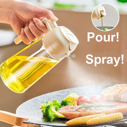 2 in 1 Oil Pour Spray Press-Type Oil Spray Bottle 500ML Kitchen Cooking Oil Sprayer Outdoor Barbecue Spray Bottle Vinegar Sauce