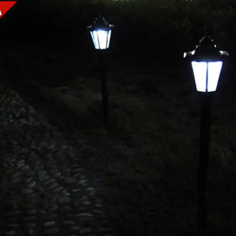 Close-up of the solar panel on the hexagonal outdoor wall light