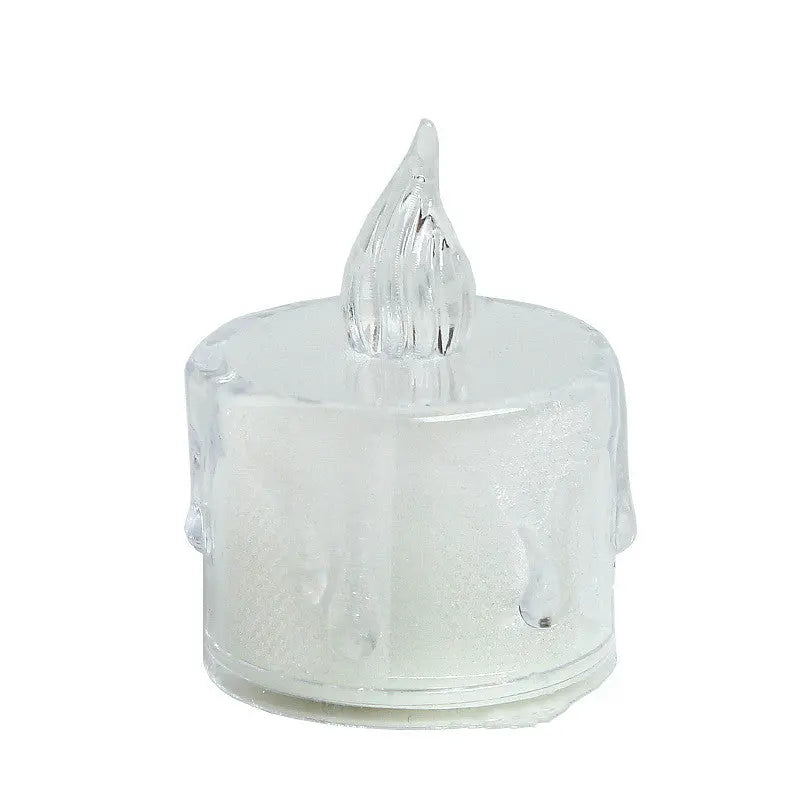 Single LED flameless tea light candle shown unlit for detail