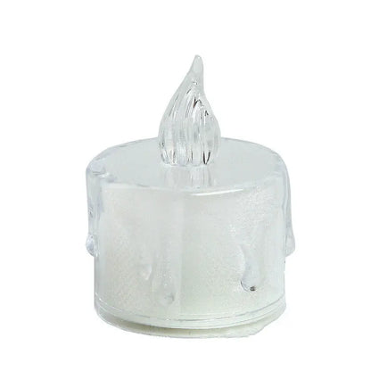 Single LED flameless tea light candle shown unlit for detail