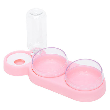 Pet double bowl showing dry and wet food separation design