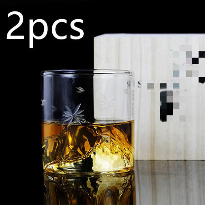 Japanese-style whiskey glass set shown with gift box packaging